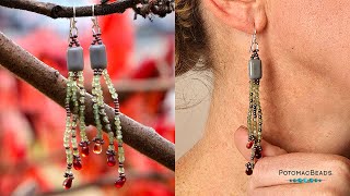 Multi-hole Bead Simple Fringe Earrings - DIY Jewelry Making Tutorial by PotomacBeads