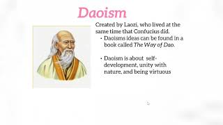 World History 1.3 Confucianism and Daoism