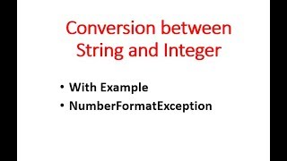Conversion Between String And Integer - Hindi