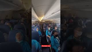 Suasana kabin Pesawat Lion Air terbesar JT 102 Penumpang Jamaah Umroh