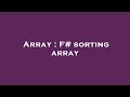 Array : F# sorting array