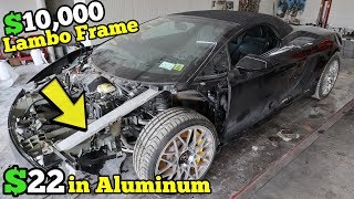 Rebuilding $10,000+ of Lamborghini Frame Damage Using $22 in Aluminum Bar & Harb