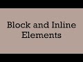 Block vs. Inline Elements