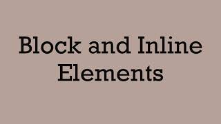 Block vs. Inline Elements