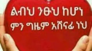 ልብህ ንፁ ከሆነ ምን ግዜም አሸናፊ ነህ#