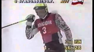 Michael Tritscher wins slalom (Hafjell 1991)