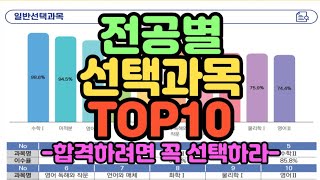 [수시장인] 2024 전공별 선택과목 TOP10 / 일반선택과목 교양선택과목 진로선택과목 순위 / 과목별 선택과목 순위