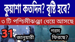 কুয়াশা আর কতদিন? বাংলায় কি বৃষ্টি হবে? ৩ টি পশ্চিমীঝঞ্ঝা ধেয়ে আসছে ll Live Weather news