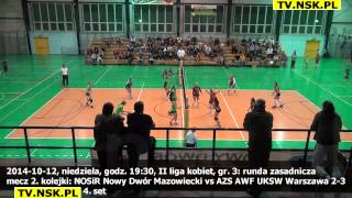 tv.nsk.pl 2014-10-12 NOSiR Nowy Dwór Mazowiecki - AZS AWF UKSW Warszawa 2-3 4.set