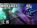 MORDE vs JAX (TOP) | 2/0/4, 400+ games | KR Diamond | 12.16