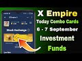 6 & 7 September X Empire Daily Investment Funds X Empire Daily Combo | Musk Empire Today Combo Cards