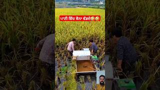 ਪਾਣੀ ਵਿੱਚ ਝੋਨਾ ਵੱਡਦੇ🤣🤣 # ytshorts #viralshort #viralreels #tranding #punjab #farming  #tarktor