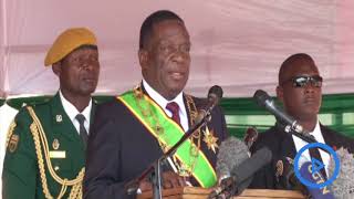 Zimbabwe President Emmerson Mnangagwa celebrates the 38th Zimbabwe Defence Forces Day in Harare