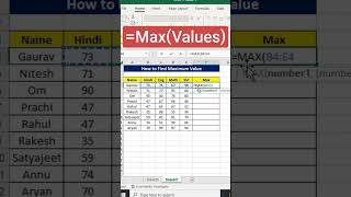 Find Maximum Values #excel #msexcel #msexceltutorial #shortsvideo #shorts #msexceltricks #ytshorts