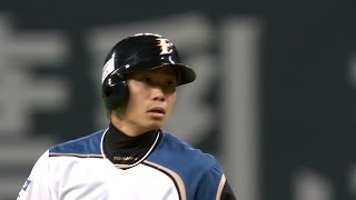 【プロ野球パ】中島卓がレフト前に2点目となるタイムリーヒット！  2015/05/22 F-H