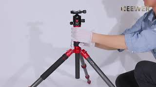 10087210 NEEWER CARBON FIBER PROFESSIONAL TRIPOD (RED)