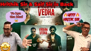 Vikram Vedha Official Trailer Reaction | Hrithik Roshan, Saif Ali, Pushkar & Gayatri #vikramvedha