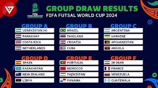 🔵 Draw Results FIFA Futsal World Cup Uzbekistan 2024 Group Stage