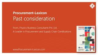 Past consideration from Procurement Lexicon