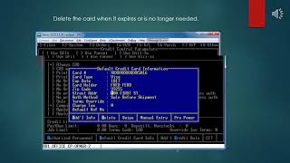 Epicor Eclipse Element / Vantiv Credit Card Entry In ETerm Customer Maintenace
