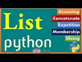 list in Python ll Working with List in Python || Python tutorial for beginners