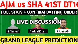 AJM vs SHA Dream11 Prediction, AJM vs SHA Dream11 Team, AJM vs SHA Dream11 Team Prediction, Live Dis