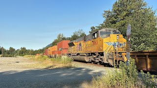 Morning Intermodal!! CPKC 113 W/ UP SD70AH-T4  Near Floods BC Canada 20JUL24 CP ES44AC 8929 Leading