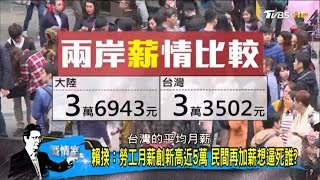 行政院長賴清德稱「勞工月薪近5萬」大陸媒體酸台灣「薪」情糟！誰搞錯？少康戰情室 20180509