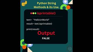 Exploring Python String Methods 'isprintable()' #python #coding #interview #pythontutorial