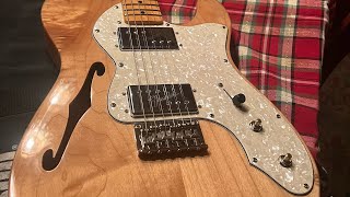 Fender Wide Range CuNiFe pickups in a Squier Thinline Telecaster Before and After