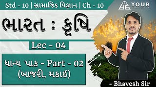 std 10 ss ch 10 | ભારત : કૃષિ (Bharat:Krushi) | ધાન્ય પાક ( બાજરી, મકાઈ ) | #std10ssch10