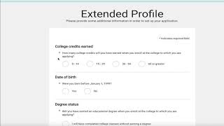 Common App Extended Profile