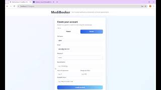 MediBooker | MongoDB | Full-Stack Development