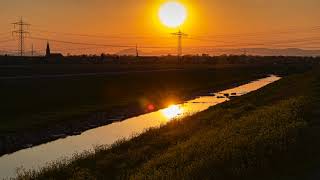 Braxart-Fotografie: Schutterentlastungskanal, Timelapse Sonnenuntergang