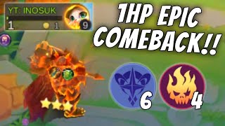 NEVER SURRENDER NEVER GIVE UP !! BEST 1 HP EPIC COMEBACK !! MAGIC CHESS ML