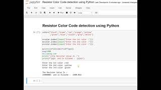 Day 32 : Resistor Color Code detection using Python