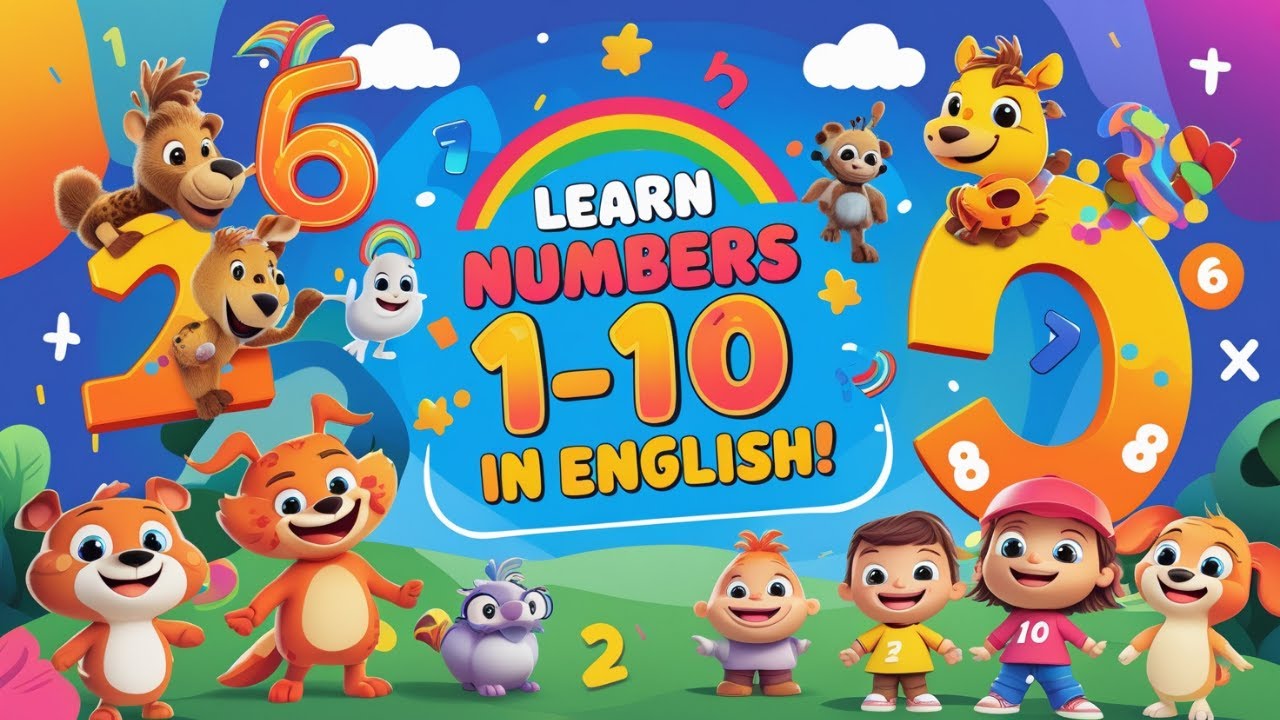 Learn English Numbers 1 10 Fun And Easy For Kids Youtube
