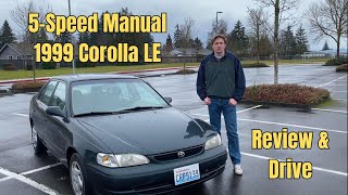 Budget Daily With a Stick - 1999 Toyota Corolla LE Full Review and Drive.