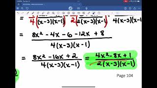 Math 20-1 Unit 6 Lesson 6.3 (Part I): Adding and Subtracting Rational Expressions