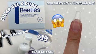 TRYING BEETLES NEW $19 GEL X DUPE STARTER KIT FROM AMAZON | EASY \u0026 AFFORDABLE NAILS AT HOME