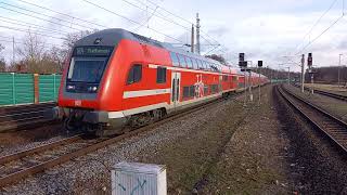 Ankunft RE 4 in Rathenow. Geschoben von BR 112 133 als RE 4 aus Jüterbog am 09.01.2023