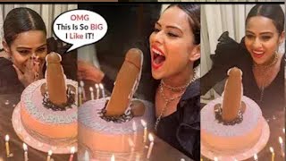 Nia Sharma 30th Birthday Celebration Cake Peniss shaped