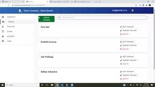 HasTrak Online Health and Safety Management System demo