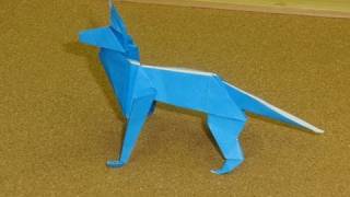 Daily Origami:  124 - Old School Origami - Shepherd Dog