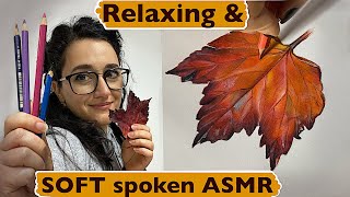 How to draw an Autumn Leaf - ASMR for art lovers