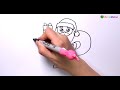 兒童簡筆畫聖誕老人how to draw cute santa claus 🎅 christmas arts！ easy drawings for kids【西瓜宝宝学画画学英语】儿童绘画教程