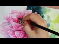 번짐수채화 모란꽃 그리기 peony blossom watercolor