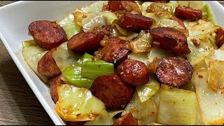 The Best fried Cabbage and Sausage / Budget friendly / Healthy Dinner