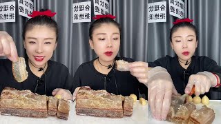 【XueYan Mukbang】#중국음식 Bacon🥩🥩#mukbang#eating#asmr