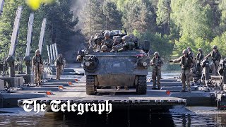 British army use floating vehicles in Nato war games leaving American allies tra